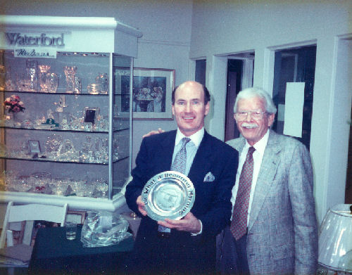 Arthur Nielsen with Jim O'Leary, Chief Designer Waterford Crystal